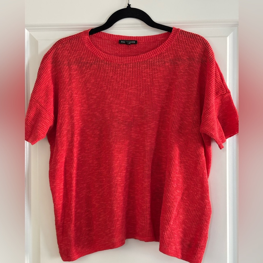 EILEEN FISHER Organic Linen-Cotton Knit Box Top